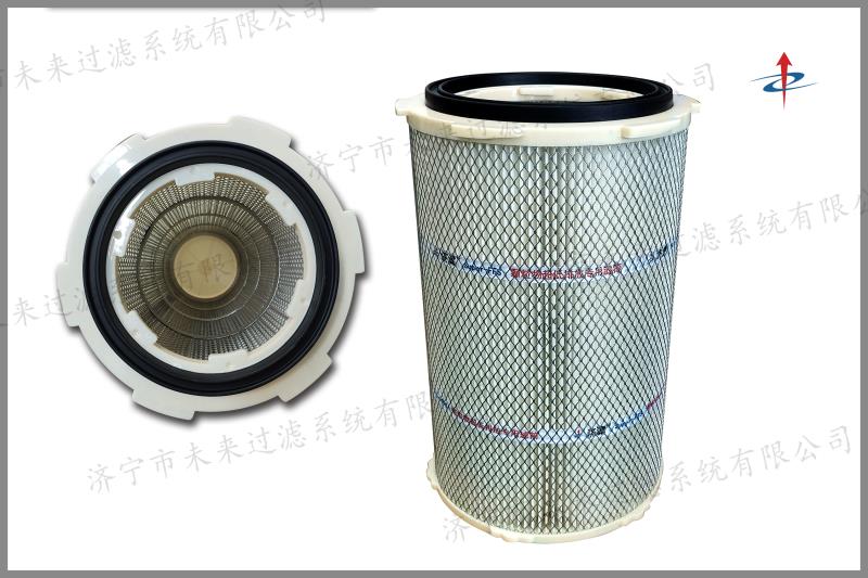 快拆式除塵濾筒由經(jīng)過成型加工處理的濾材、支撐骨架、上下端蓋、橡膠密封圈組成